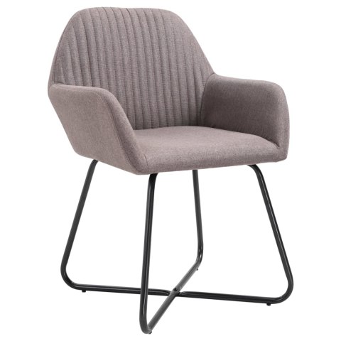  Krzesła stołowe, 4 szt., kolor taupe, obite tkaniną