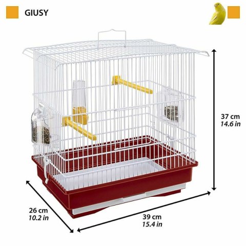 Bird Cage Ferplast Giusy Czerwony Biały