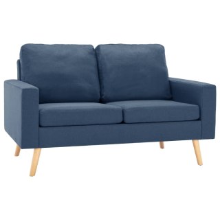  2-osobowa sofa, niebieska, tapicerowana tkaniną