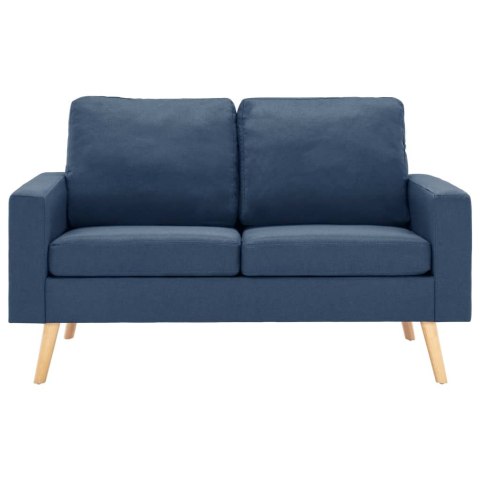  2-osobowa sofa, niebieska, tapicerowana tkaniną