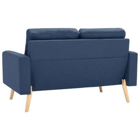  2-osobowa sofa, niebieska, tapicerowana tkaniną