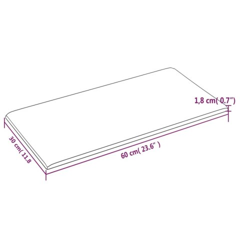  Panele ścienne, 12 szt., jasnoszare, 60x30 cm, tkanina, 2,16 m²