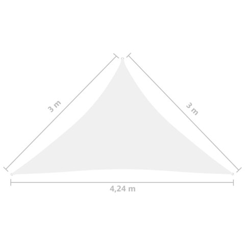  Trójkątny żagiel ogrodowy, tkanina Oxford, 3x3x4,24 m, biały