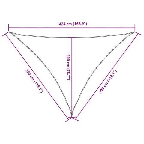  Trójkątny żagiel ogrodowy, tkanina Oxford, 3x3x4,24 m, biały