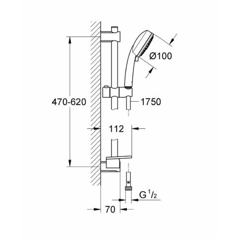 Zestaw prysznicowy Grohe Vitalio Comfort 100 3 Tryby