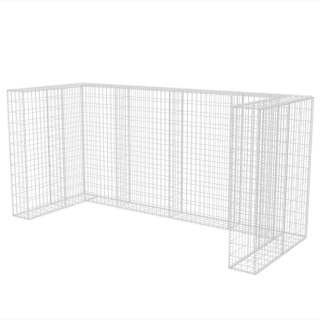  Gabion osłonowy na 3 kosze na śmieci, stalowy, 250x100x120 cm