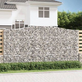 VidaXL Kosze gabionowe, 9 szt, 400x50x200/220 cm, galwanizowane żelazo