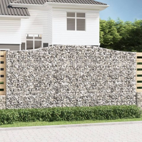 VidaXL Kosze gabionowe, 9 szt, 400x50x200/220 cm, galwanizowane żelazo