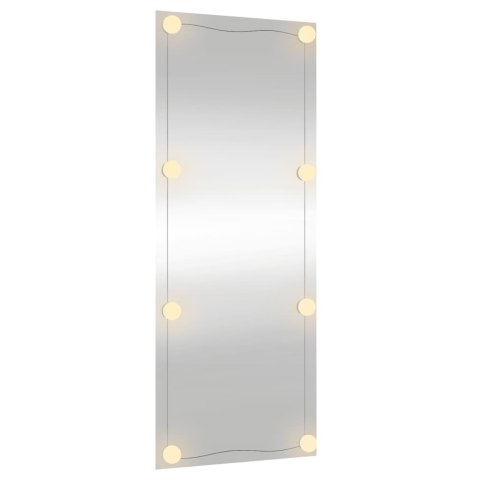  Lustro ścienne z LED, 40x100 cm, szklane, prostokątne