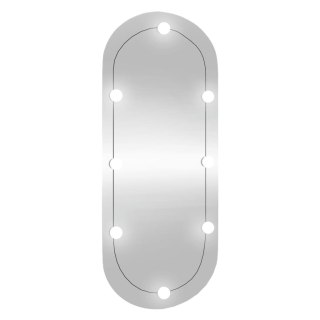  Lustro ścienne z LED, 40x90 cm, szklane, owalne