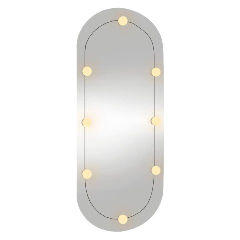  Lustro ścienne z LED, 40x90 cm, szklane, owalne