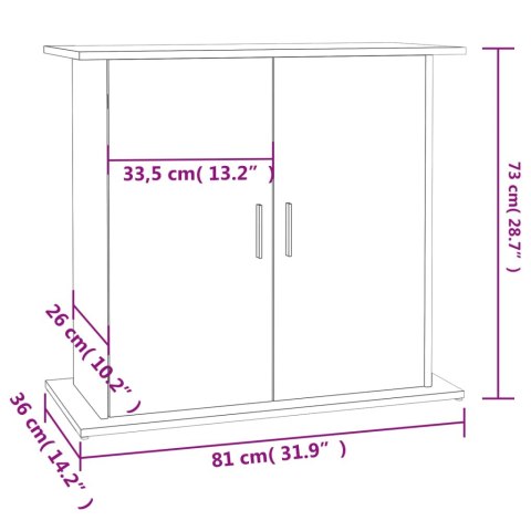  Szafka pod akwarium, szarość betonu, 81x36x73 cm