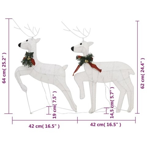  Świąteczne renifery, 6 szt., 120 białych LED