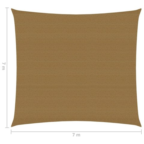  Żagiel przeciwsłoneczny, 160 g/m², kolor taupe, 7x7 m, HDPE