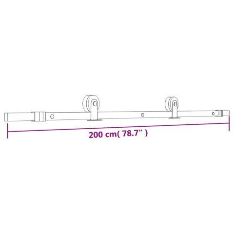  Drzwi przesuwne z osprzętem, 95x210 cm, lite drewno sosnowe