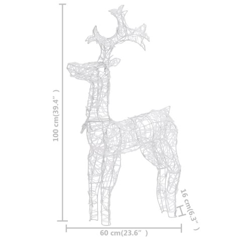  Renifery ozdobne, 2 szt., 60x16x100 cm, akryl