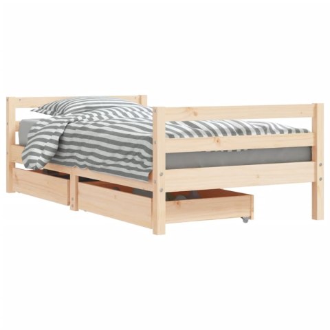  Rama łóżka dziecięcego z szufladami, 80x160 cm, drewno sosnowe