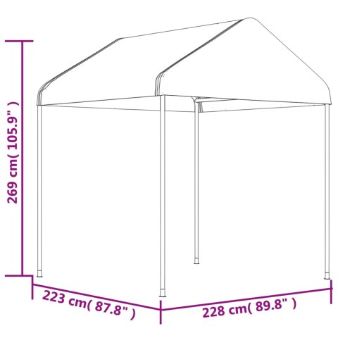  Namiot ogrodowy z dachem, biały, 8,92x2,28x2,69 m, polietylen