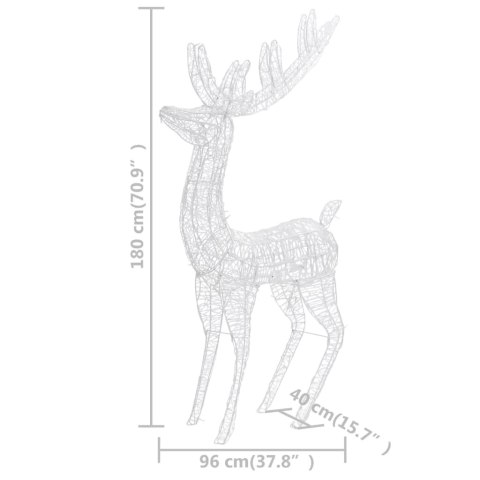  Renifery z akrylu XXL, 2 szt., 250 niebieskich LED, 180 cm