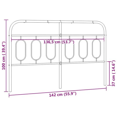  Metalowe wezgłowie, czarne, 137 cm