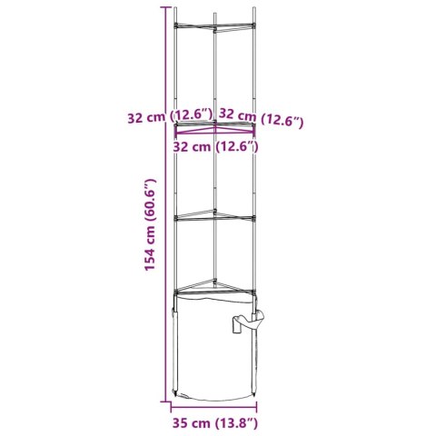  Podpórki do pomidorów z workami, 4 szt., 154 cm, stal i PP