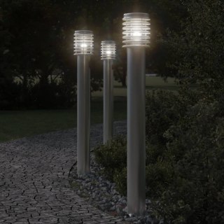  Lampa ogrodowa na słupku, srebrna, 100 cm, stal nierdzewna