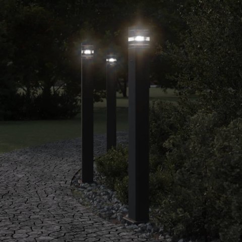  Zewnętrzna lampa stojąca, z gniazdem, czarna, 110 cm, aluminium