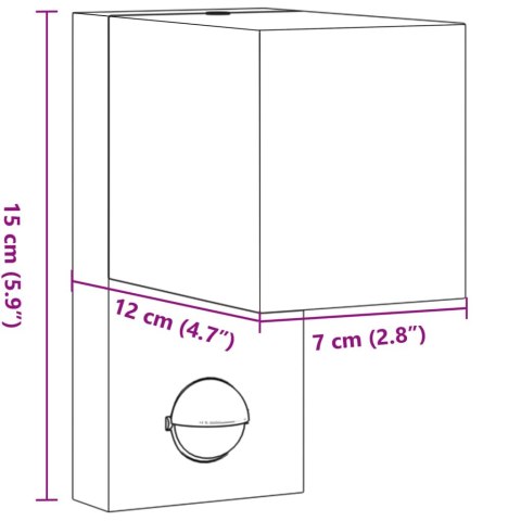  Zewnętrzny kinkiet z czujnikiem, czarny, odlewane aluminium