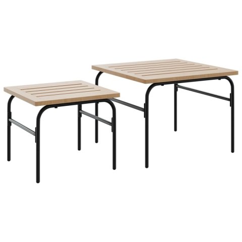  Ogrodowe stoliki wsuwane pod siebie, 2 szt., brązowo-czarne
