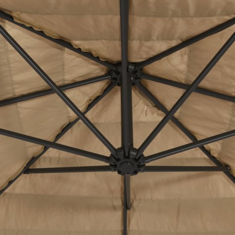  Parasol ogrodowy na stalowym słupku, brązowy, 223x223x213 cm