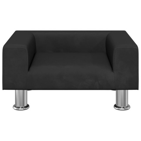  Sofa dla dzieci, czarna, 50x40x26,5 cm, aksamitna