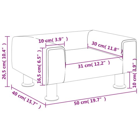  Sofa dla dzieci, czarna, 50x40x26,5 cm, aksamitna