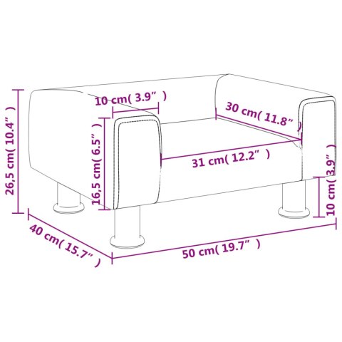  Sofa dla dzieci, kremowa, 50x40x26,5 cm, aksamitna