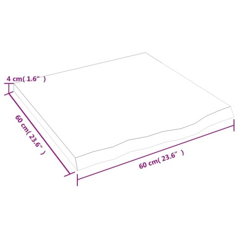  Blat do łazienki, 60x60x(2-4) cm, surowe, lite drewno