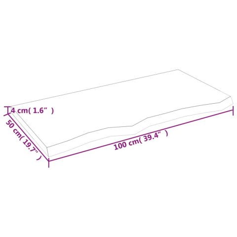  Blat do łazienki, ciemnobrązowy, 100x50x(2-4) cm, lite drewno