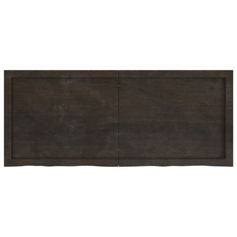  Blat do łazienki, ciemnobrązowy, 120x50x(2-4) cm, lite drewno