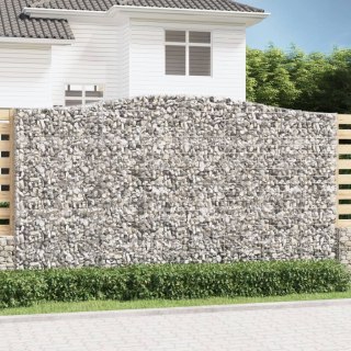 VidaXL Kosze gabionowe, 9 szt, 400x50x220/240 cm, galwanizowane żelazo