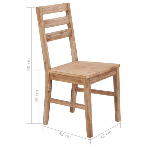  Krzesła jadalniane, 6 szt., lite drewno akacjowe