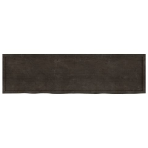  Blat do łazienki, ciemnobrązowy, 220x60x(2-6) cm, lite drewno