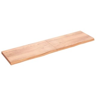  Blat do stołu, jasnobrązowy, 200x50x(2-6)cm, lite drewno dębowe