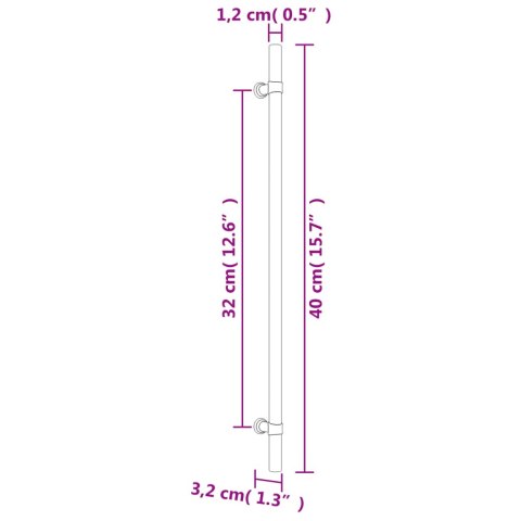  Uchwyty do szafek, 20 szt., srebrne, 320 mm, stal nierdzewna