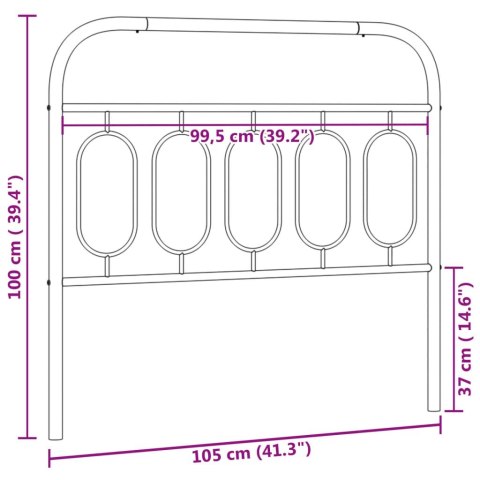  Metalowe wezgłowie, czarne, 100 cm