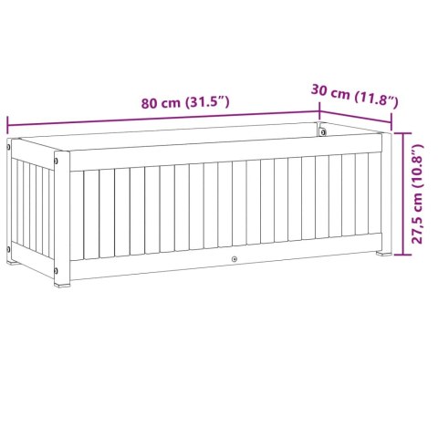  Donica ogrodowa, 80x30x27,5 cm, lite drewno akacjowe i stal