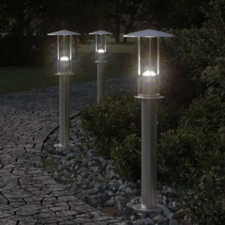  Lampa ogrodowa na słupku, srebrna, 60 cm, stal nierdzewna