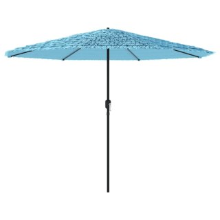  Parasol ogrodowy na stalowym słupku, niebieski, 388x388x248 cm