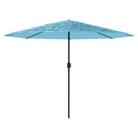  Parasol ogrodowy na stalowym słupku, niebieski, 388x388x248 cm