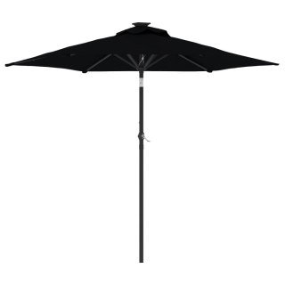  Parasol ogrodowy na stalowym słupku, czarny, 225x225x212 cm