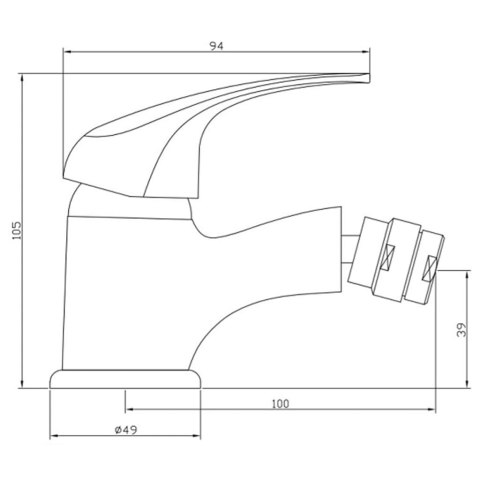 SCHÜTTE Bateria bidetowa ATHOS PLUS z mieszaczem, chromowa