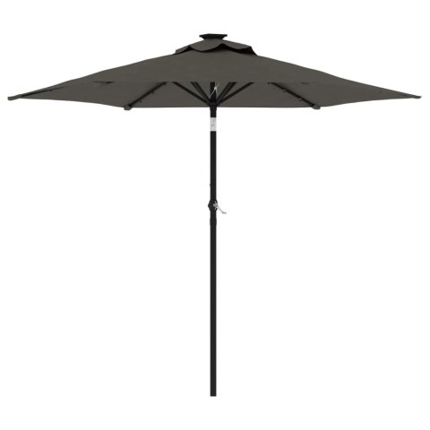  Parasol ogrodowy LED, stalowy słupek, antracyt, 225x225x212 cm