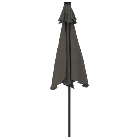  Parasol ogrodowy LED, stalowy słupek, antracyt, 225x225x212 cm